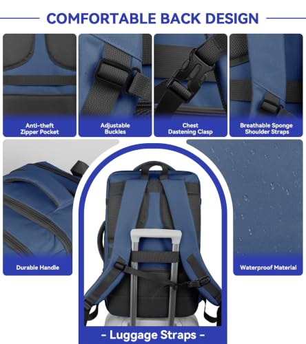Large Travel Backpack for Men (Khakiblue / 18.4 Inch (22''x14''x11''))
