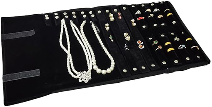 Velvet Travel Jewelry Case Roll Bag Organizer - Image 4