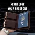 Passport Wallet with Holder for AirTag (Umber)
