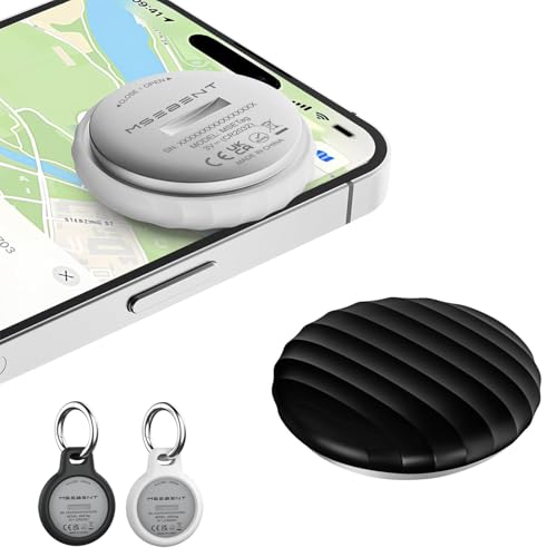 Tracker Tag 2 Pack [Apple MFi Certified] Bluetooth Trackers Works with Apple Find My (Black & White - 2 Pack)