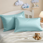 Toddler Pillows with Pillowcases Set (Aqua (Cotton) / 13x18 Inch (Pack of 2))
