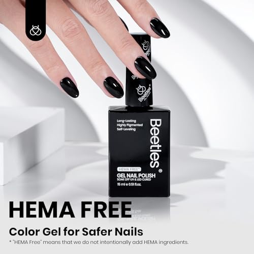 Beetles Black Gel Polish (G - Creme Black | Hema-Free Silent Charm)