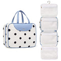 Toiletry bag for Women Hanging Travel Toiletry Bag for Toiletries Polka Dots Pattern Toilery Organizer with Hanging Hook Ideal for Full Sized Toiletries and Cosmetics (Polka dot)