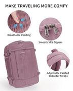 17'' Travel Backpack Airlines Approved Personal Item Carry On Bag Pink (Pink-2 / 17 inch underseat)