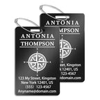 Personalized Metal Luggage Tags (Horizontal Black)