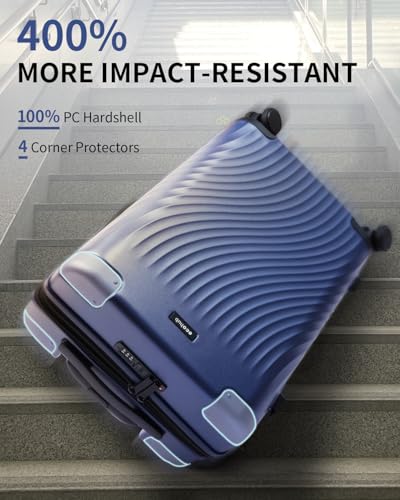 Hardside Expandable Carry On Luggage (Blue / 20 inch + Duffel)