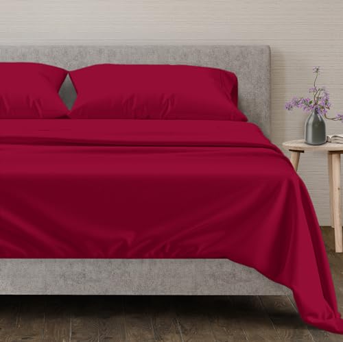 100% Egyptian Cotton Sheets California King Size (California King / 14 - Red)