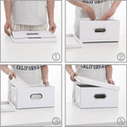 Collapsible Storage Box with Lid [3 (White / Small(3-Pack))