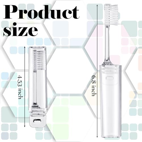 4 Pcs Travel Toothbrush Mini Foldable with Case (Clear)