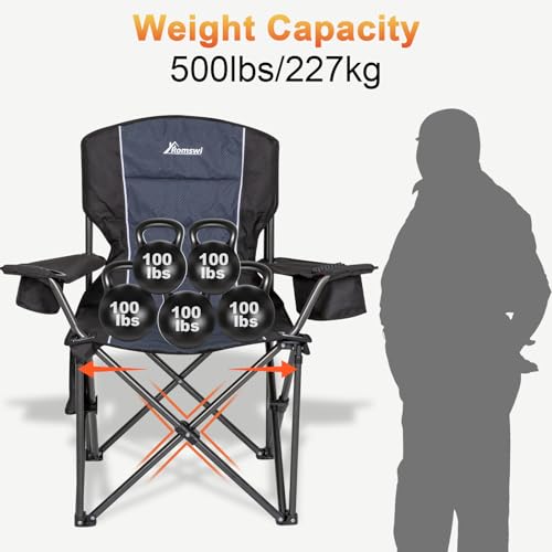 Oversized Camping Chairs (Black / XL Large)