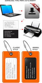 TUFFTAAG Luggage Tags (Orange 6pk / 6 Pack)