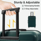 Luggage Set 6 Piece Carry on Hardcase Suitcase with Travel Bags (3-piece Set(20/24/28) / Dark Green+16IN&Bags)