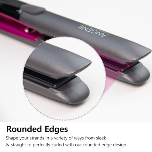 Titanium Flat Iron Dual Voltage Hair Straightener and Curler 2 in 1 (Flat Iron 1-inch_grey)