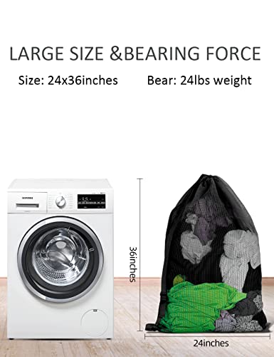 Mesh Laundry Bags with Adjustable Shoulder Strap (Grey, White, Black-1)