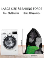 Mesh Laundry Bags with Adjustable Shoulder Strap (Grey, White, Black-1)