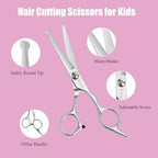 Hair Cutting Scissors Kit for Kids (10pcs Silver)