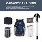 40L Hiking Backpack (Blue&orange / 40L)
