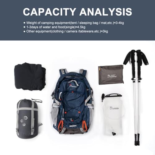 40L Hiking Backpack (Blue&orange / 40L)