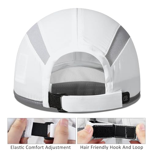 Reflective Foldable Running Hat for Men Women (6 1/2-7 / White)