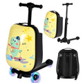 4-in-1 Dinosaur Scooter Luggage for Kids, Detachable Ride-On Suitcase (Yellow / 22-inch)