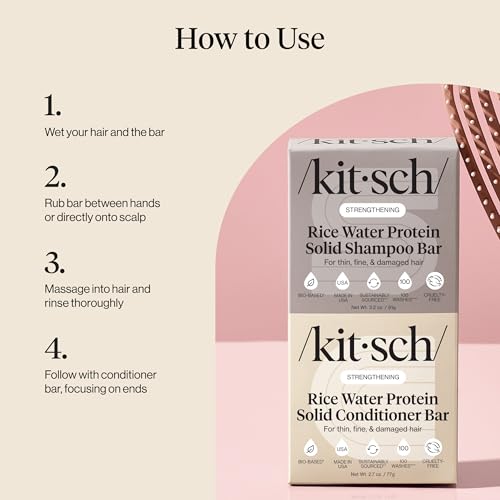 Rice Water Solid Shampoo and Conditioner Set for Hair Growth