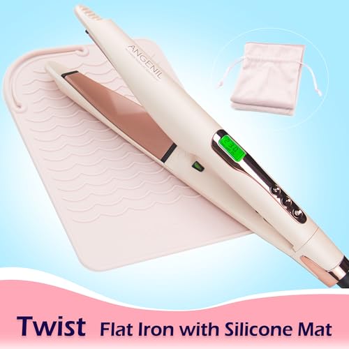 Pro Twist Flat Iron Hair Straightener (Pink)
