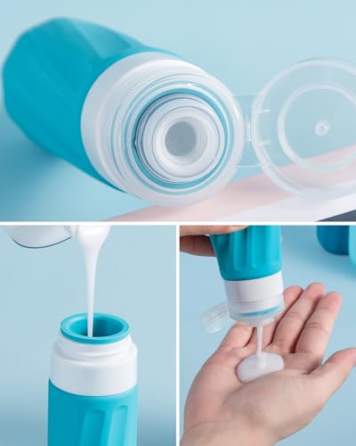 Travel Size Toiletries 8 Pack (3oz bottle 3oz jar / Blue)