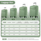 4 Piece Expandable Luggage Set (Softside Luggage(22/26/30) / Light Green+18IN)