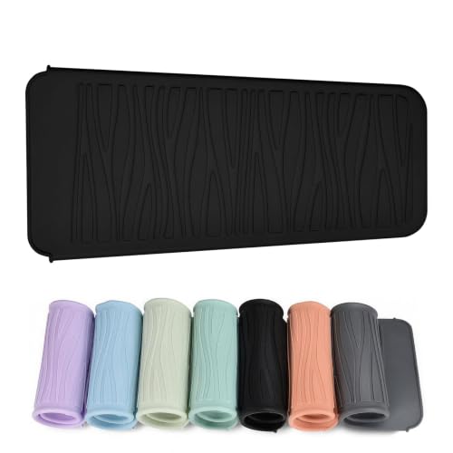 Heat Resistant Silicone Mat for Hair Straightener Curling Wand (1 Pack / Black)