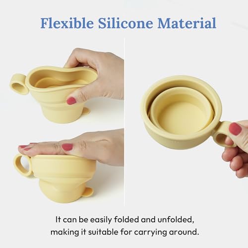 6 oz 2 pack Mini Silicone Collapsible Travel Cup (Yellow Butter)