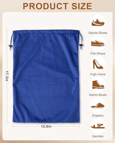 4 Pcs Shoe Bags for Travel (Palace Blue / 17.3"x12.6")