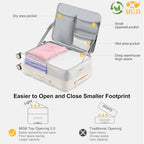 24 Inch Expandable Checked Luggage Hard Shell Suitcase (24 inch / Cream)