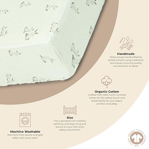 100% Organic Cotton Gender Neutral Animal Nursery Bedding (Bunny)