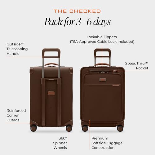 Baseline Compact Checked 24 Inch Softside Luggage (Chocolate / 24" Checked)