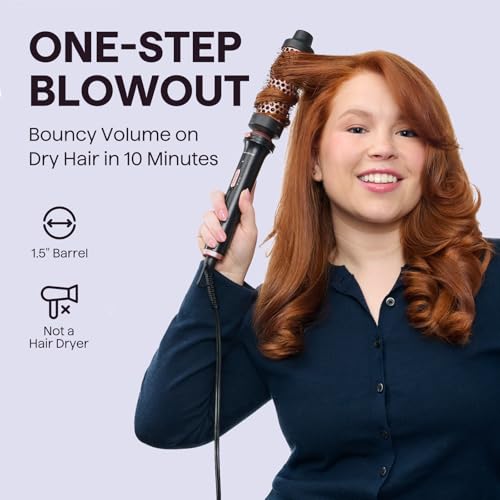 Thermal Brush 1.5" Detachable Heated Round Brush for Blowout Look (Rose Gold)