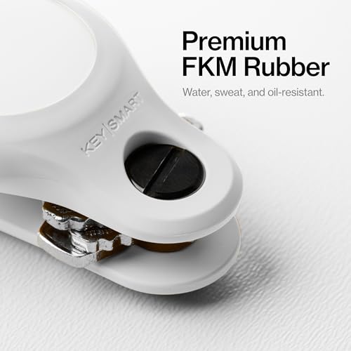 KeySmart Air AirTag Keychain FKM Silicone Key Holder (White)
