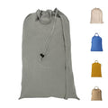 LFH Home Cotton Rich Canvas Extra Large Laundry Bag with Handle (28”x36” / Grey)