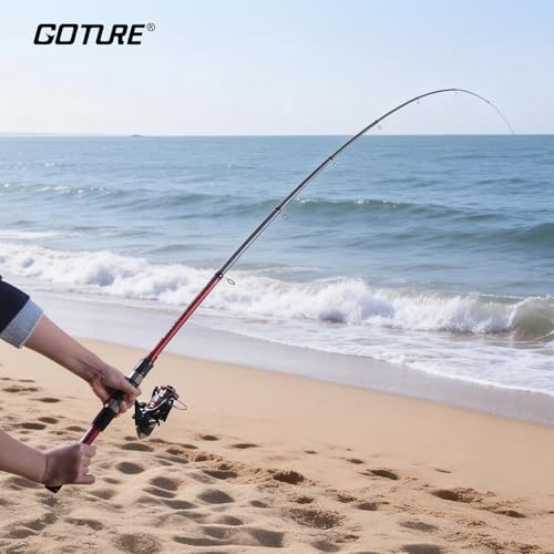 2 Pack 7ft 24T Telescopic Rod & Reel Combo for Freshwater Bass (Red - 2 Rods & 2 Reels Surf Fishing Combo (Oxford Bag) / 2.1M/7FT)