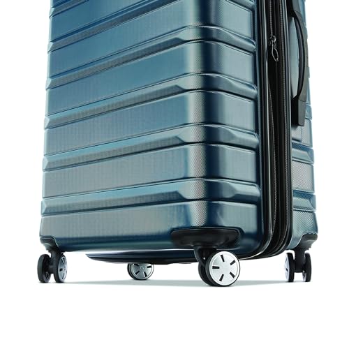 Omni 2 28 Inch Large Checked Hardside Luggage with 360° Spinner Wheels (Checked-Large Spinner / Nova Teal)
