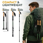 100% Carbon Fiber Trekking Poles by USA Brand (EVA Foam - 3K Black)