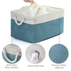 Storage Baskets for Organizing (White And Green / 3PCS/X Large -17.7Lx13.8Wx9.8H)