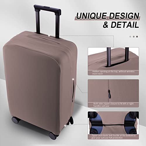 Travel Luggage Cover Suitcase Protector Scratch (Khaki / 22-23inch)