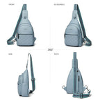 Sling Bag For Women Fanny Pack Crossbody Travel Shoulder Belt Bags Tote Backpack Purse Faux Leather Light Blue (Light Blue)