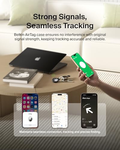 Apple AirTag Secure Holder with Key Ring (Keychain / Black)