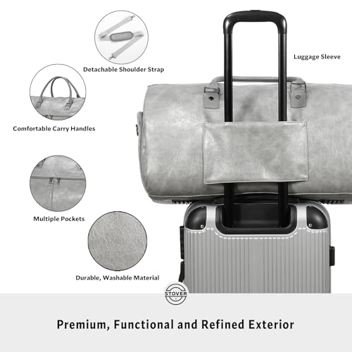 Garment Travel Duffle Bag (Leatherette - Grey)
