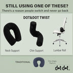 Twist Memory Foam Travel Pillow for Airplanes (Onyx / Adjust (26" w/ cord))