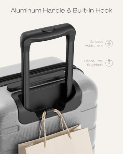 Luggage Set 3 Piece Lightweight Durable Hardshell (Platinum)