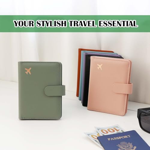 Premium Leather Passport Holder Covers Case (AIR-MOSS GREEN)
