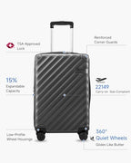 20 Inch Carry On Luggage 22x14x9 Airline Approved (Carry-On 20-Inch / Cherry)
