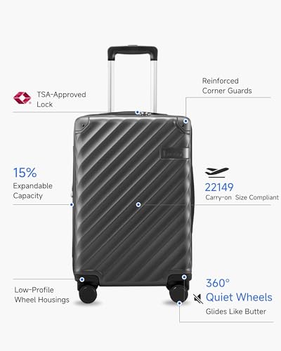20 Inch Carry On Luggage 22x14x9 Airline Approved (Carry-On 20-Inch / Cherry)